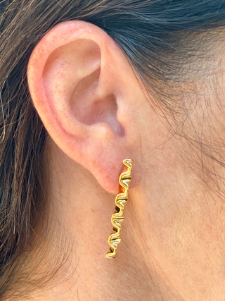 Accordion Bar Earrings - Gold