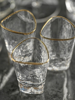 Aperitivo Triangular Shot Glass with Gold Rim