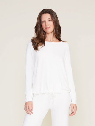 barefoot dream slouchy pearl white pullover sweater 