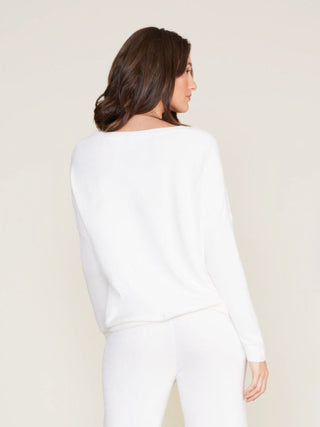 Barefoot Dreams CozyChic Ultra Lite Slouchy Pullover - Pearl White