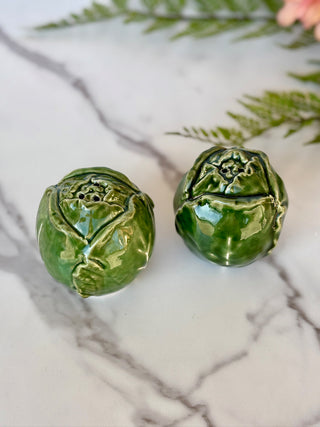 Cabbage Salt and Pepper Shakers - Green