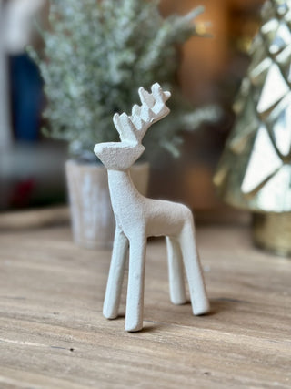 Cast Iron Petite Reindeer - White