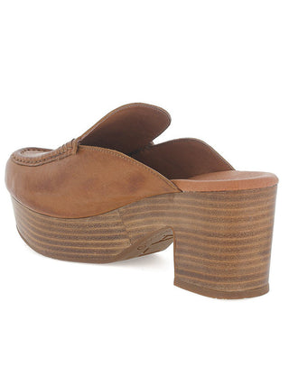 Chocolat Blu Gemm Clog - Cognac Leather