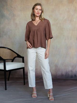 Cobblestone Amelie Blouse - Espresso