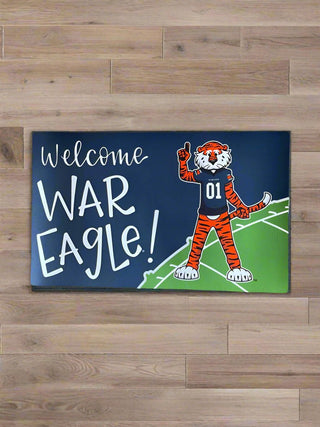 a war eagle auburn tiger welcome mat for indoor celebrations