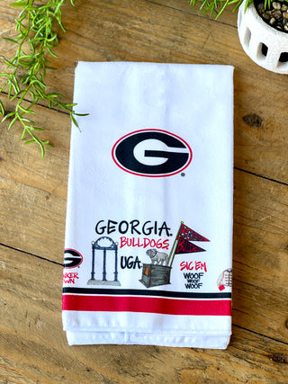 an officially licensed georgia bulldog kitchen towel gift