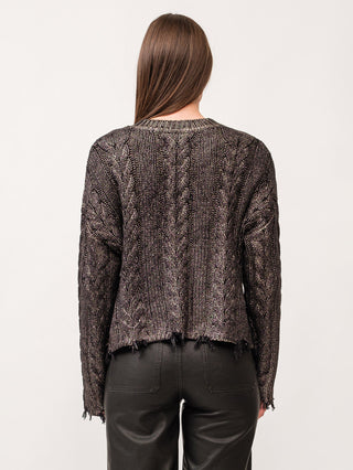 Dear John Kris Cable Knit Sweater - Gunmetal