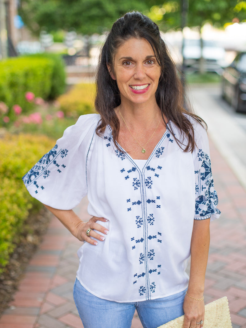 Dear John Mary Blouse - White Bliss – All Inspired Boutiques