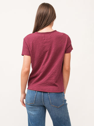 Dear John Vanya Short Sleeve Slub Tee - Pomegranate