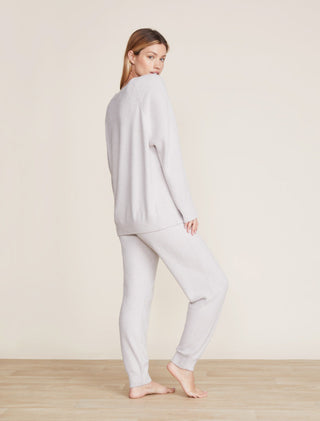 Barefoot Dreams CozyChic Lite Rib Blocked Pullover - Silver