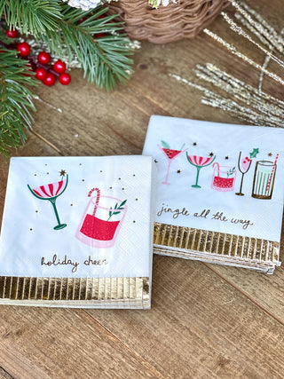 Festive Flair Gold Foil Cocktail Napkins