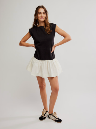 Free People Enya Mini Dress - Black Combo