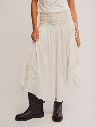 Free People Prairie Convertible Skirt Dress - Whisper White