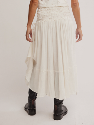 Free People Prairie Convertible Skirt Dress - Whisper White