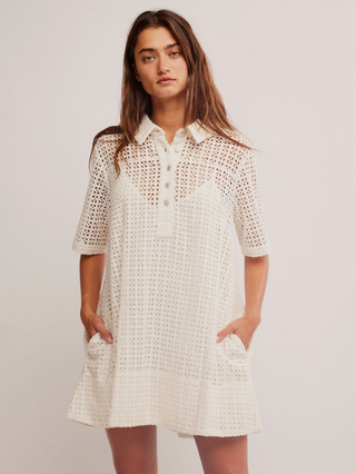 Free People Remino Eyelet Mini Dress - White