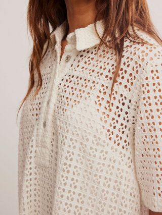 Free People Remino Eyelet Mini Dress - White