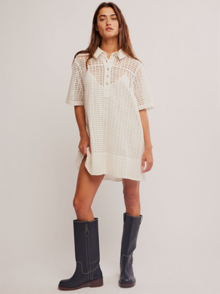 Free People Remino Eyelet Mini Dress - White