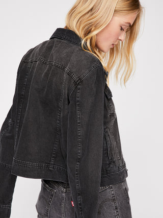 Free People Rumors Denim Jacket - Black