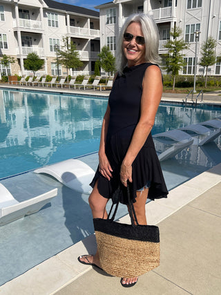 a soft and edgy black tunic tank free people dress with raw seaming