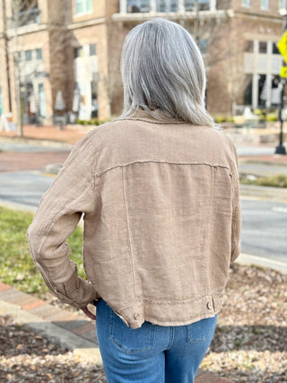 Dolce Wrap Linen Jacket - Earth Beige