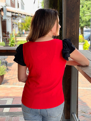 Tailgate Trendsetters Top - Red/Black