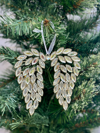 charming and bright rhinestone angel wing ornament