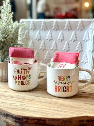 holiday sock and mug gift sets