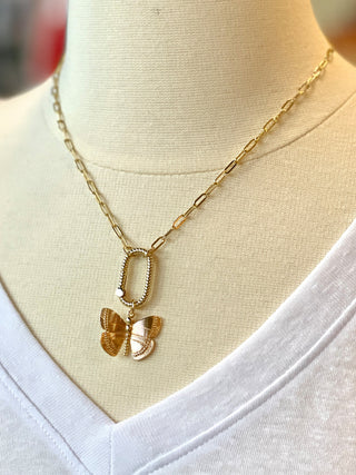 Hippie Butterfly Necklace - Gold