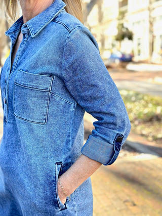 Kut from the Kloth Anika Henley Denim Dress