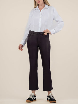 Kut from the Kloth Kelsey Faux Leather Flare Pants - Sangria