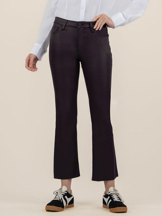 Kut from the Kloth Kelsey Faux Leather Flare Pants - Sangria