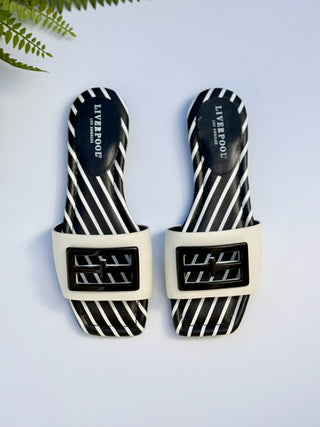 Liverpool Dunbar Sandals - Black/White