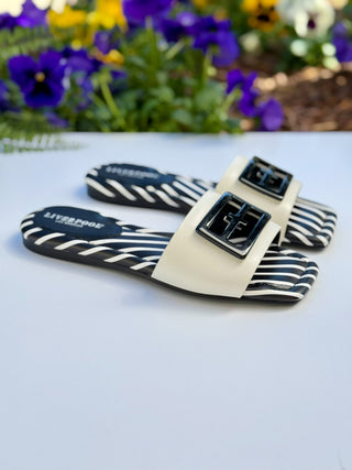 Liverpool Dunbar Sandals - Black/White