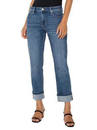 Liverpool Marley Girlfriend Cuffed Denim - Rio Hondo