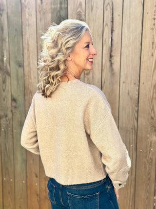 Love Cloud Heart Sweater - Taupe