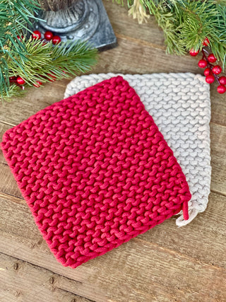 Merry & Bright Crochet Pot Holder Set