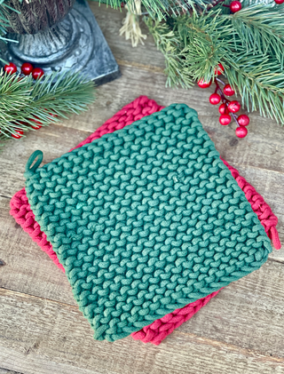 Merry & Bright Crochet Pot Holder Set