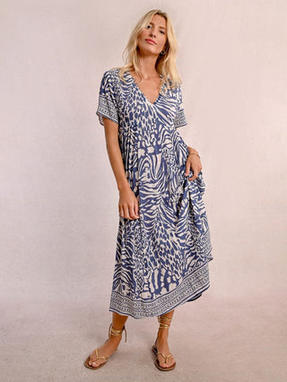 Molly Bracken Woven Dress Long - Denim Blue Maggy