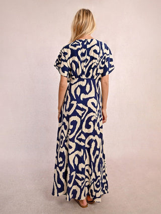 Molly Bracken Woven Maxi Dress - Navy Thais