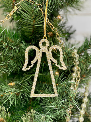 Rhinestone Angel Ornament - Gold