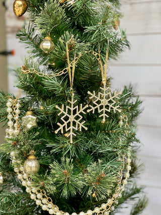 Rhinestone Snowflake Ornament - Gold