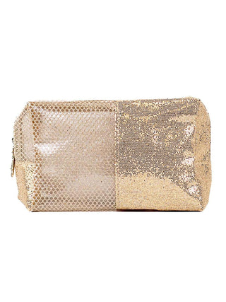 Simple Sparkle Cosmetic Bag - Light Gold