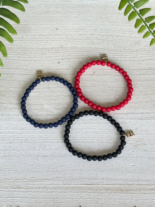 cute and playful matte beaded stretch bracelets