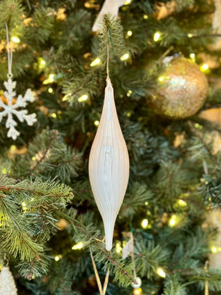 Snowy White Pinnacle Glass Ornament