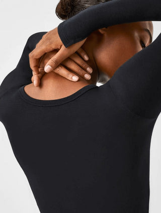 Spanx Better Base Long Sleeve Crew - Very Black