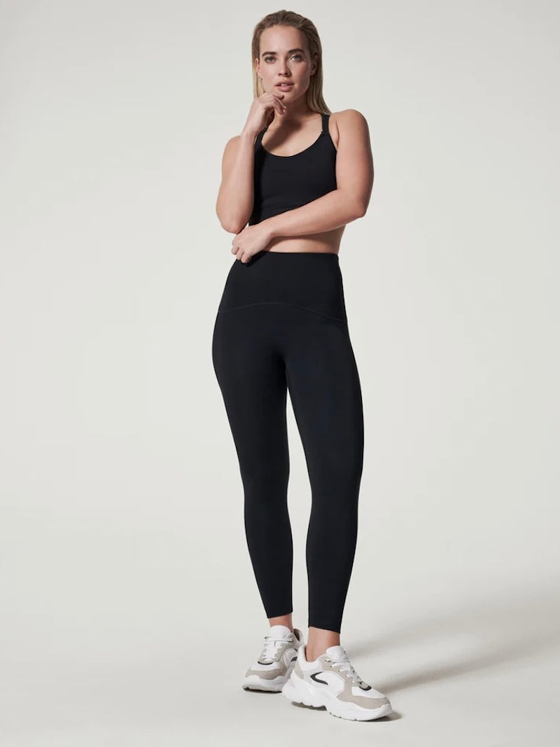 Topshop activewear seam-detail leggings in black