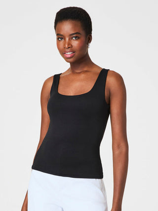 SPANXsmooth™ Jersey Scoop Neck Tank - Black