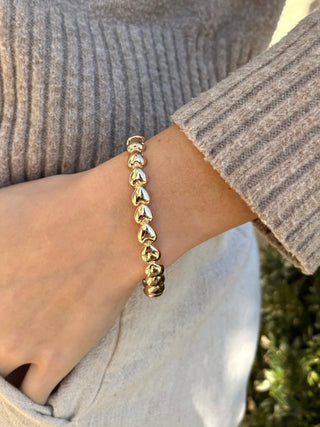 Stacey Heart Stretch Bracelet - Gold