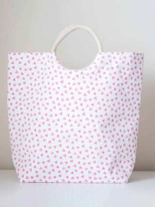 Sweetheart Shore Tote Bag - White/Pink