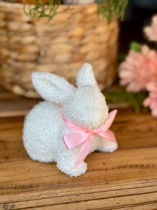 White Glitter Bunny